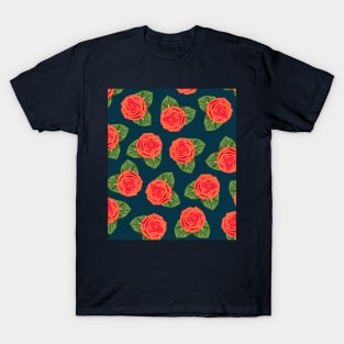 Rose Floral Pattern T-Shirt